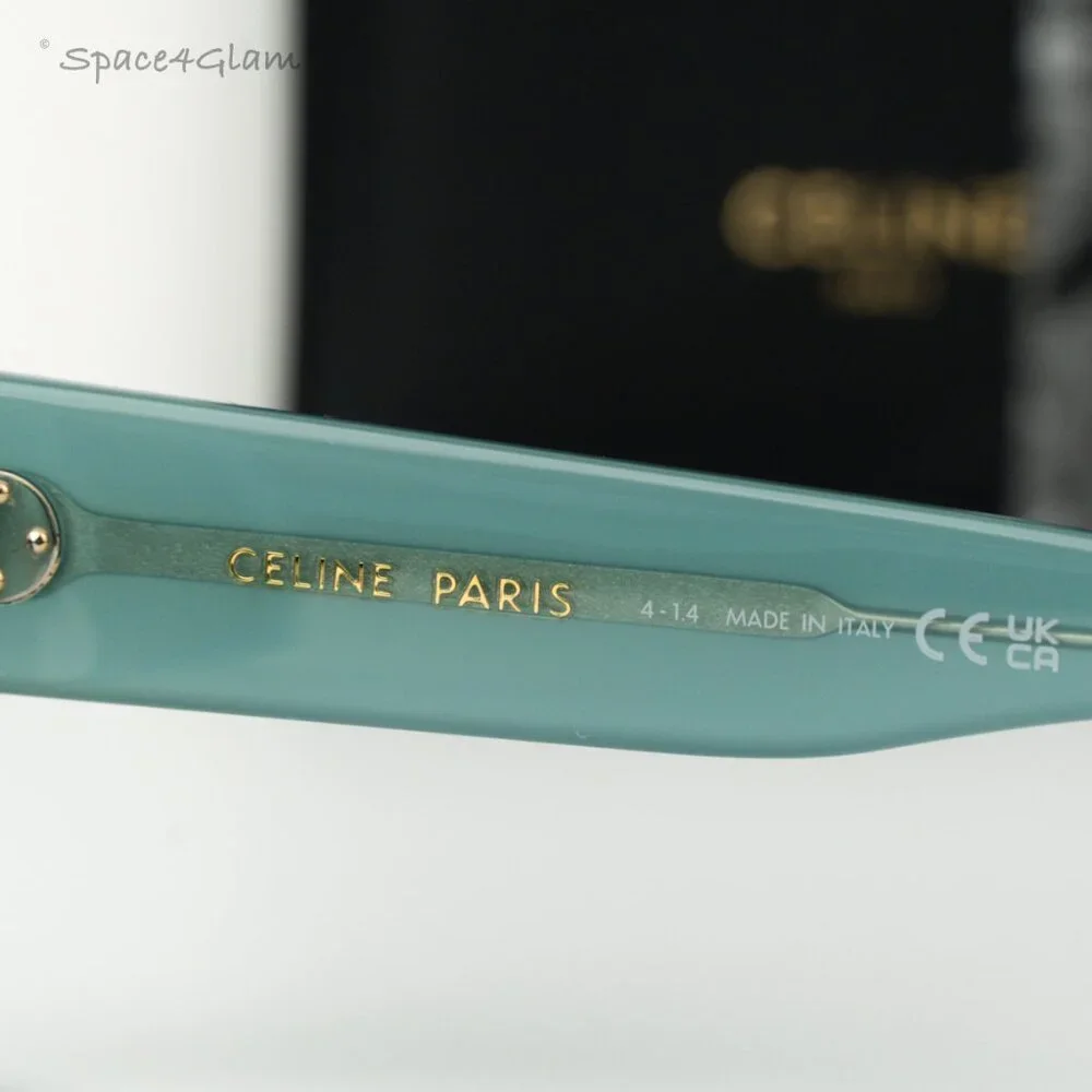 Celine Men Sunglasses CL40280U 3 DOTS 93A Light Green Grey Square BRAND NEW